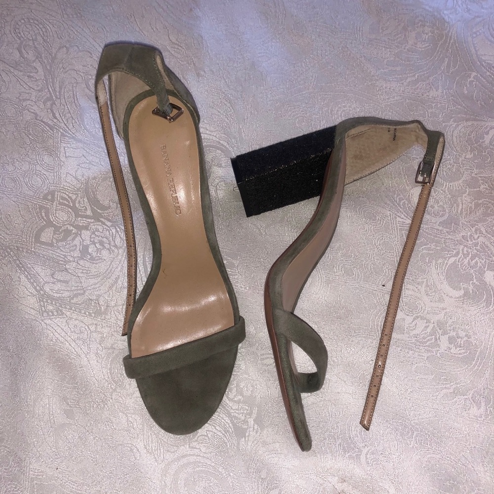 Banana Republic Suede and glitter block heels